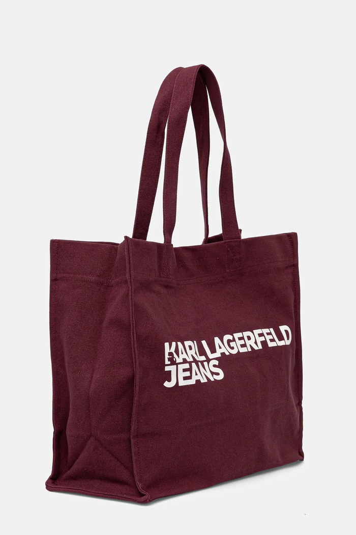 Karl Lagerfeld Jeans Geantă din bumbac A1W50002 burgundia AA00