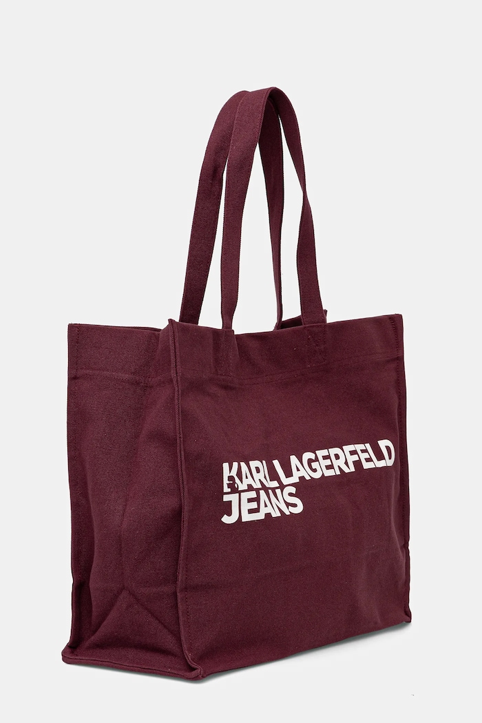 Karl Lagerfeld Jeans Geantă din bumbac A1W50002 burgundia AA00