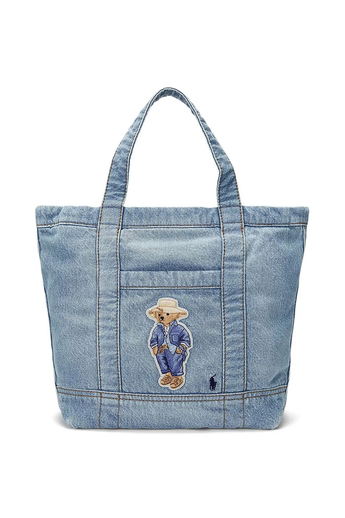 Bavlněná kabelka Polo Ralph Lauren hladký modrá 428960636