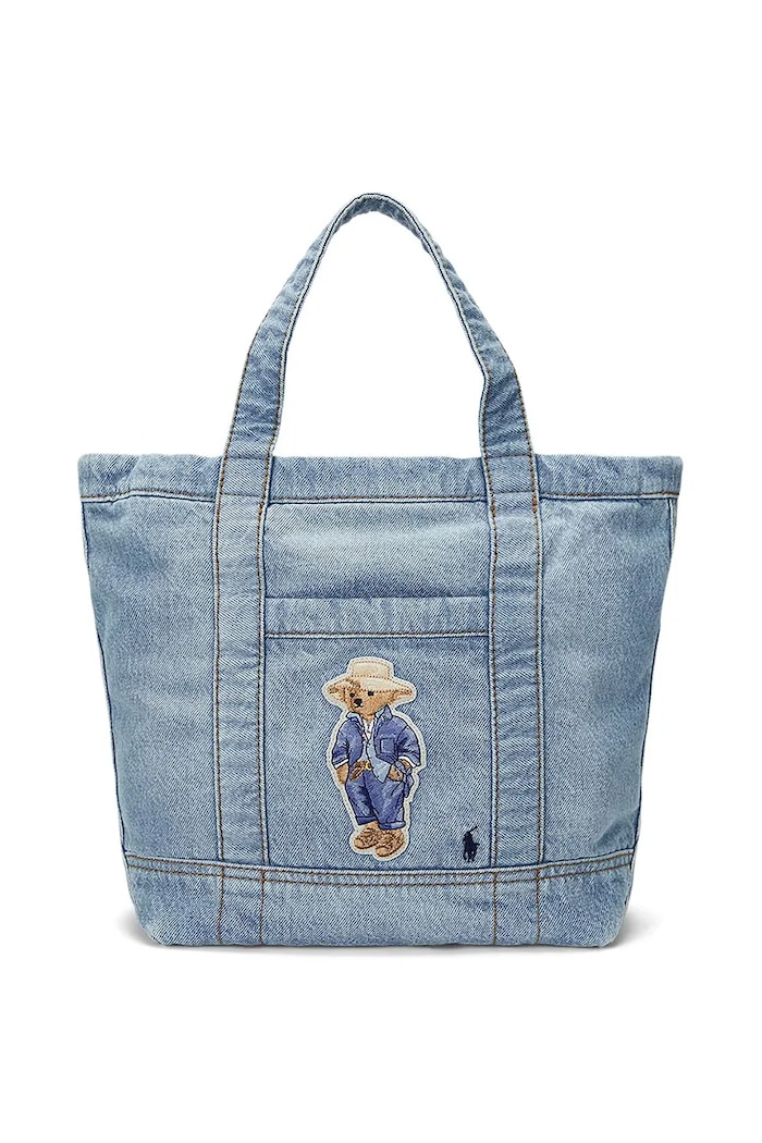 Bavlněná kabelka Polo Ralph Lauren hladký modrá 428960636