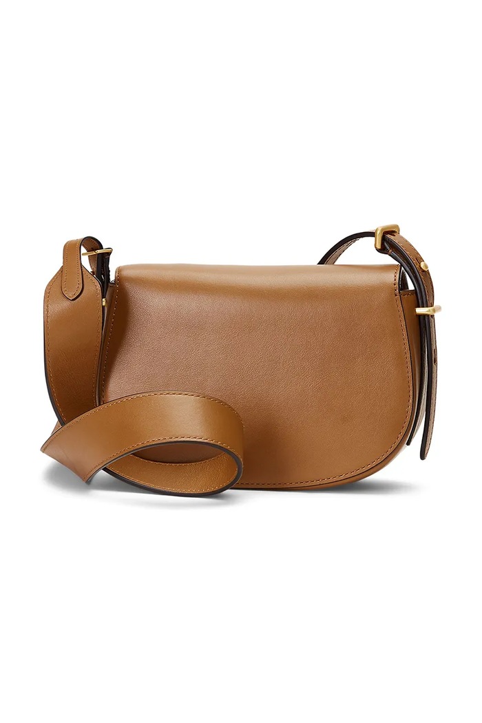 Kožená kabelka Polo Ralph Lauren 428891391 béžová SS25