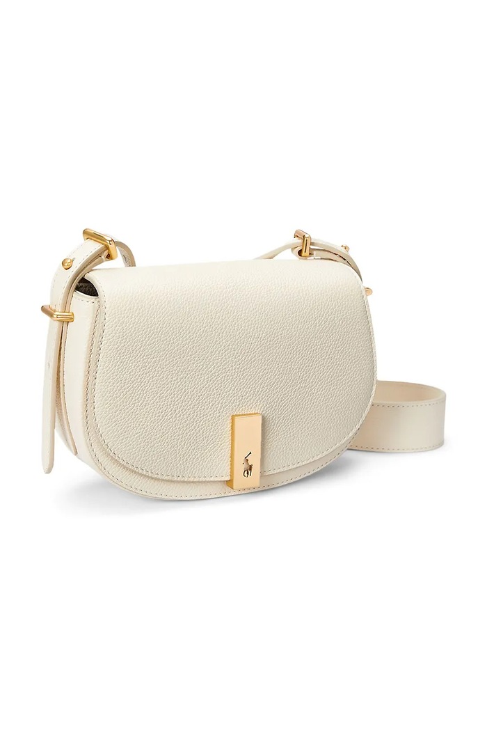 Kožená kabelka Polo Ralph Lauren 428932626 bílá SS25