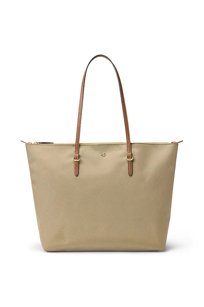 Kabelka Lauren Ralph Lauren jednofarebný hnedá 431950007