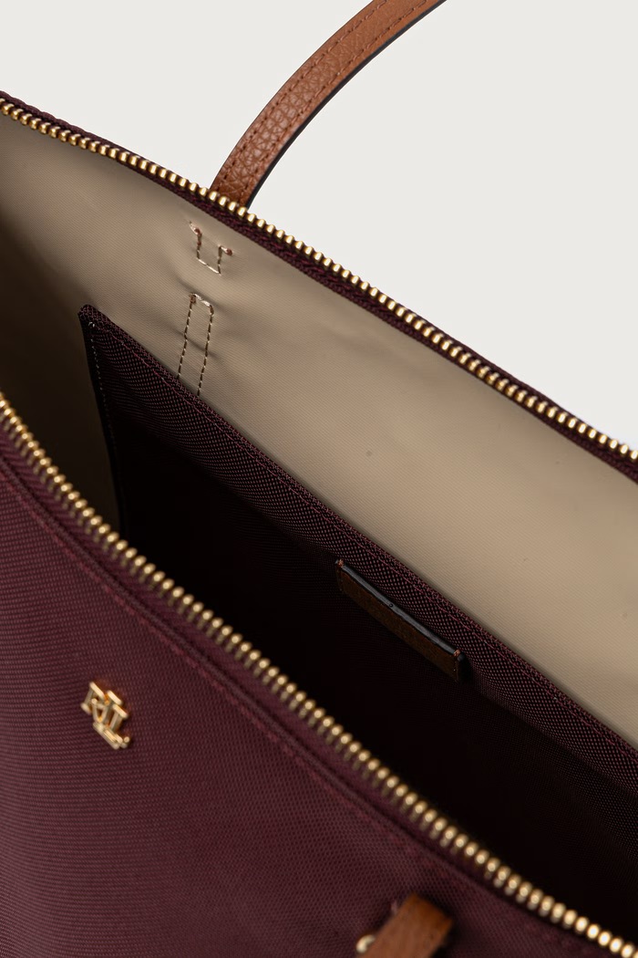 Torebka tote damska Lauren Ralph Lauren bordowy 431950007