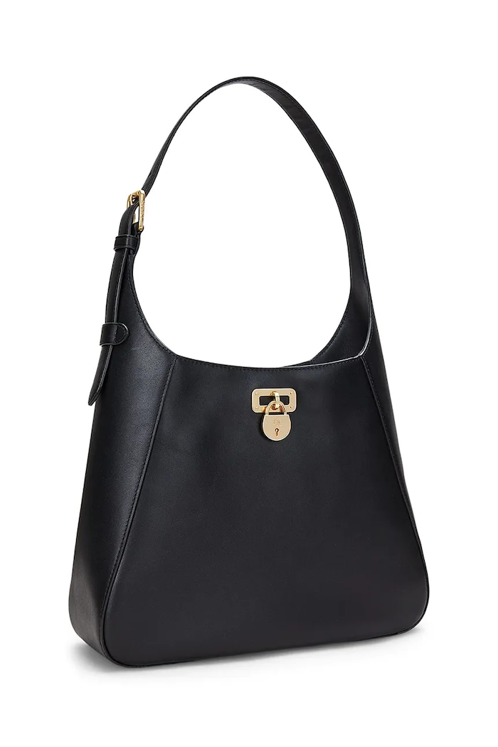 Doplnky Kožená kabelka Lauren Ralph Lauren 431956790 čierna