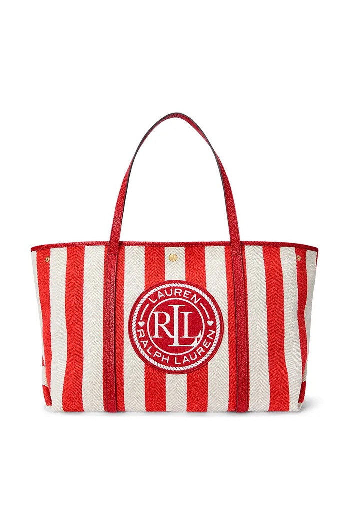Βαμβακερή τσάντα Lauren Ralph Lauren υφασμάτινο κόκκινο 431956937