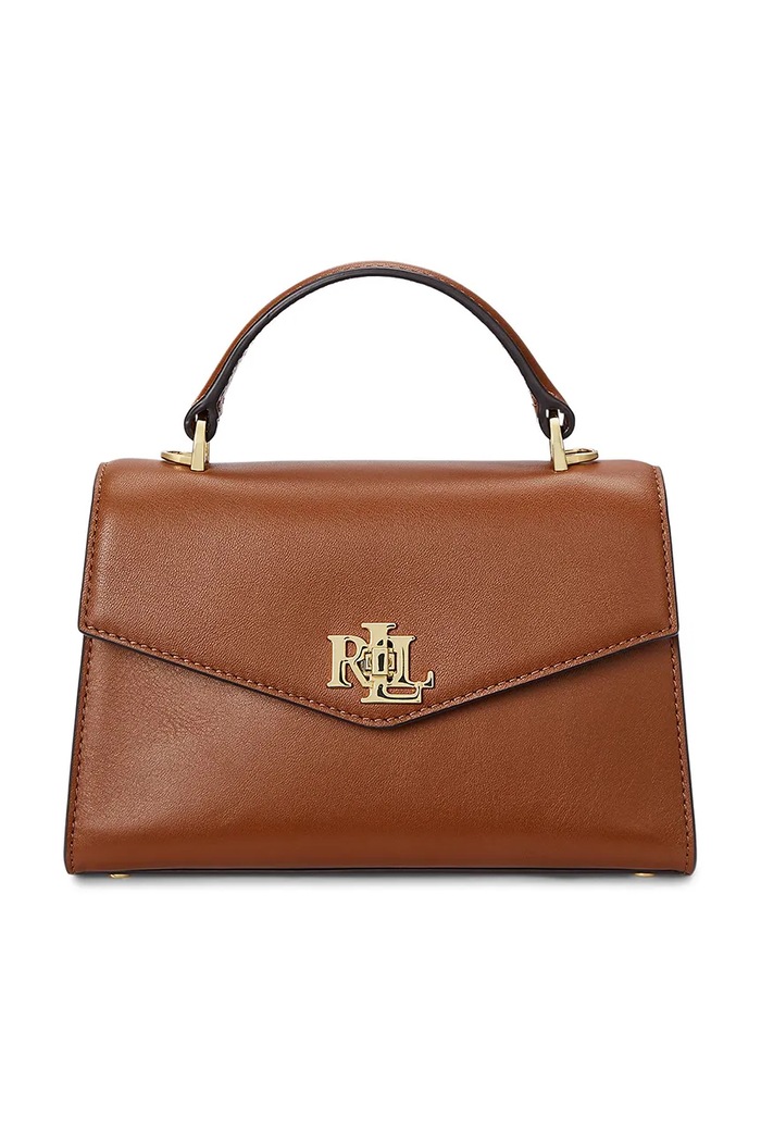 Usnjena torbica Lauren Ralph Lauren Ne ustreza A4 rjava 431968761
