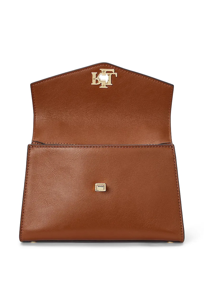 Usnjena torbica Lauren Ralph Lauren rjava 431968761
