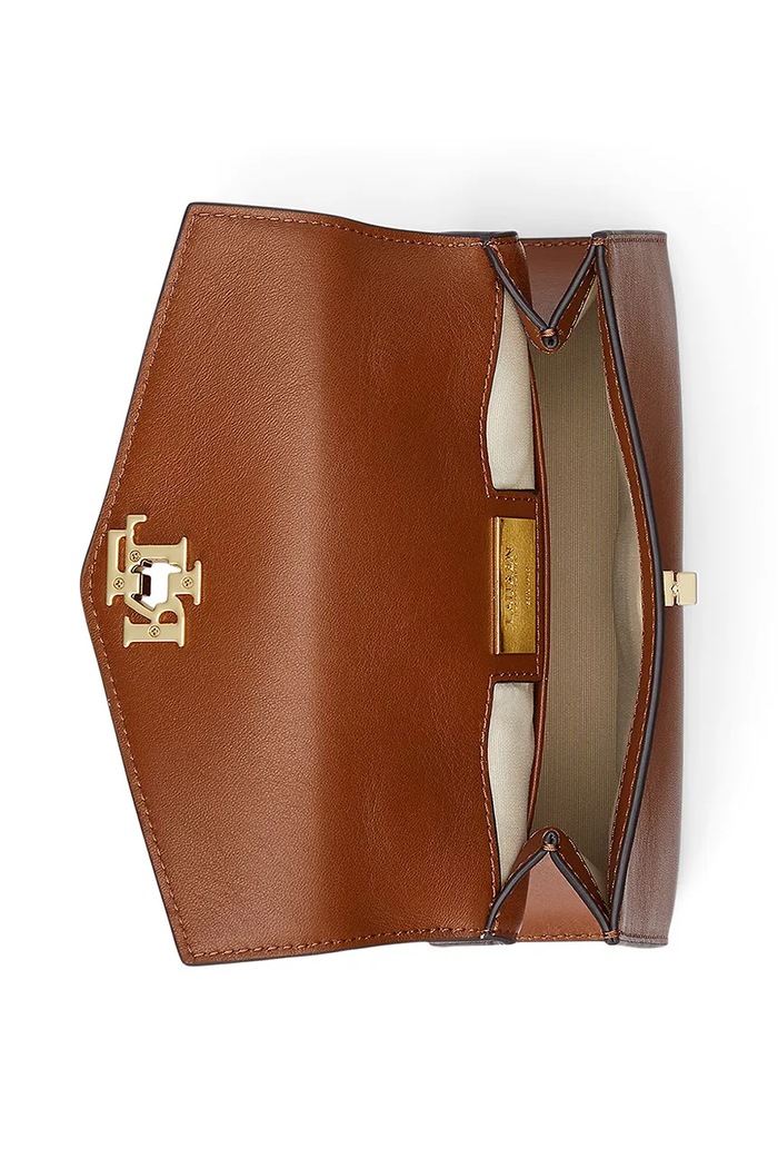 Usnjena torbica Lauren Ralph Lauren 431968761 rjava