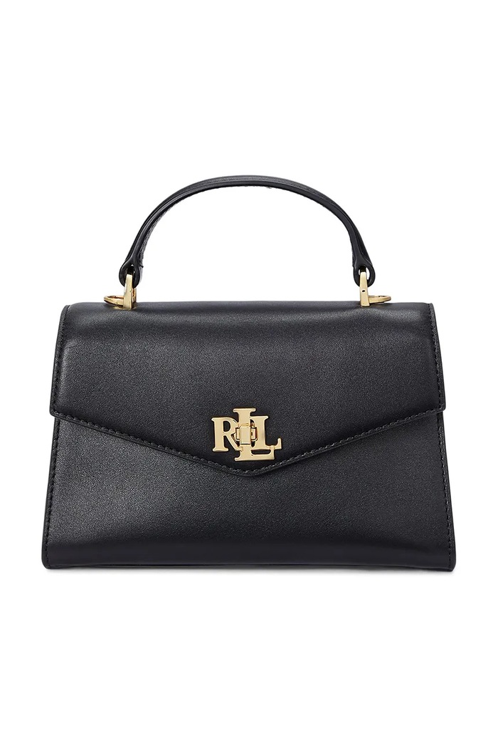 Kožna torba Lauren Ralph Lauren bez uzorka crna 431968761