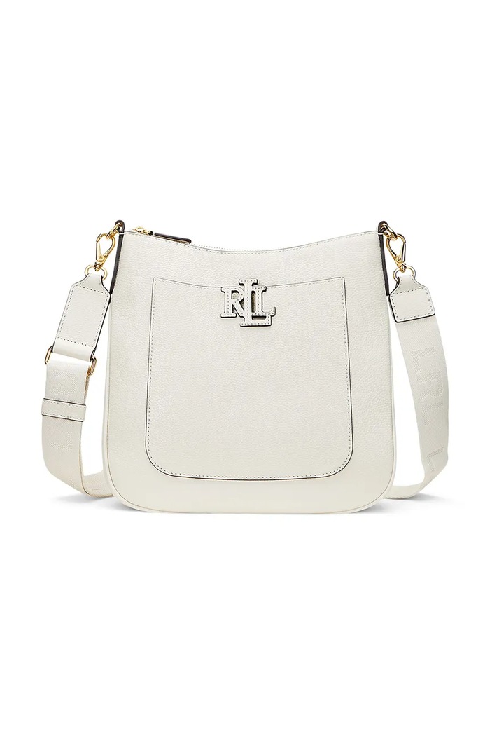 Lauren Ralph Lauren crossbody kabelka dámska kožená usňová koža biela 431970152