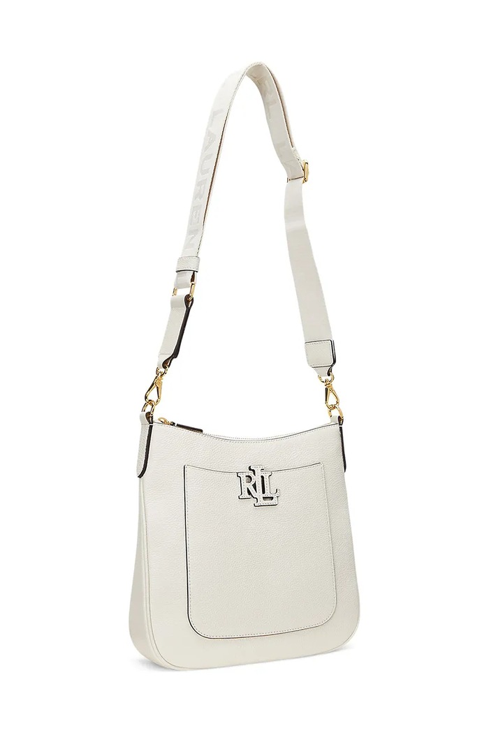 Doplnky Lauren Ralph Lauren crossbody kabelka dámska kožená 431970152 biela