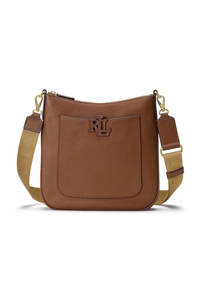 Lauren Ralph Lauren torebka crossbody damska skórzana skóra licowa brązowy 431970152