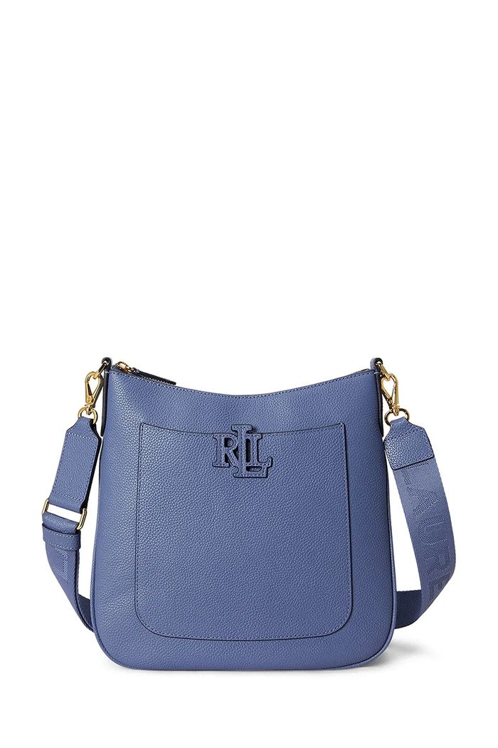 Lauren Ralph Lauren чанта crossbody дамска от кожа син 431970152
