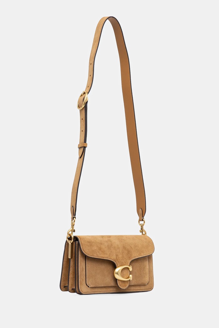 Coach torebka zamszowa TABBY CY930 beżowy SS25