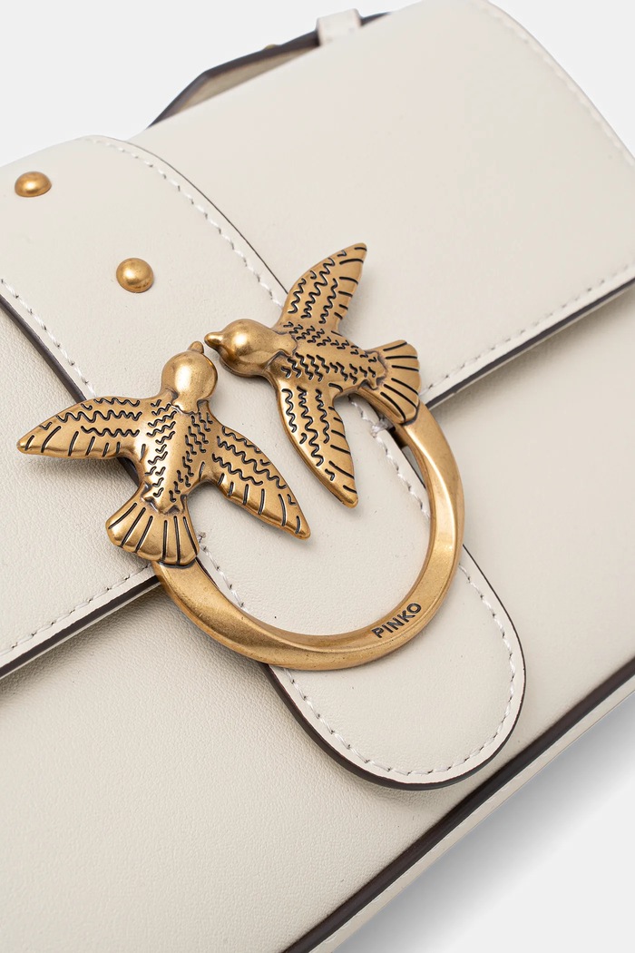 Pinko crossbody kabelka kožená béžová 104340.A0QO