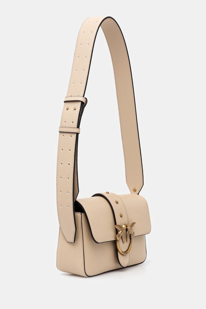 Pinko geantă crossbody din piele 104340.A0QO bej SS26