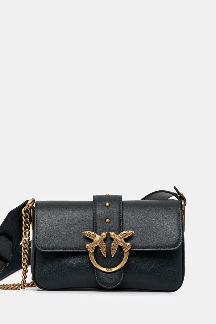Pinko crossbody kabelka kožená přírodní kůže zelená 104340.A0QO