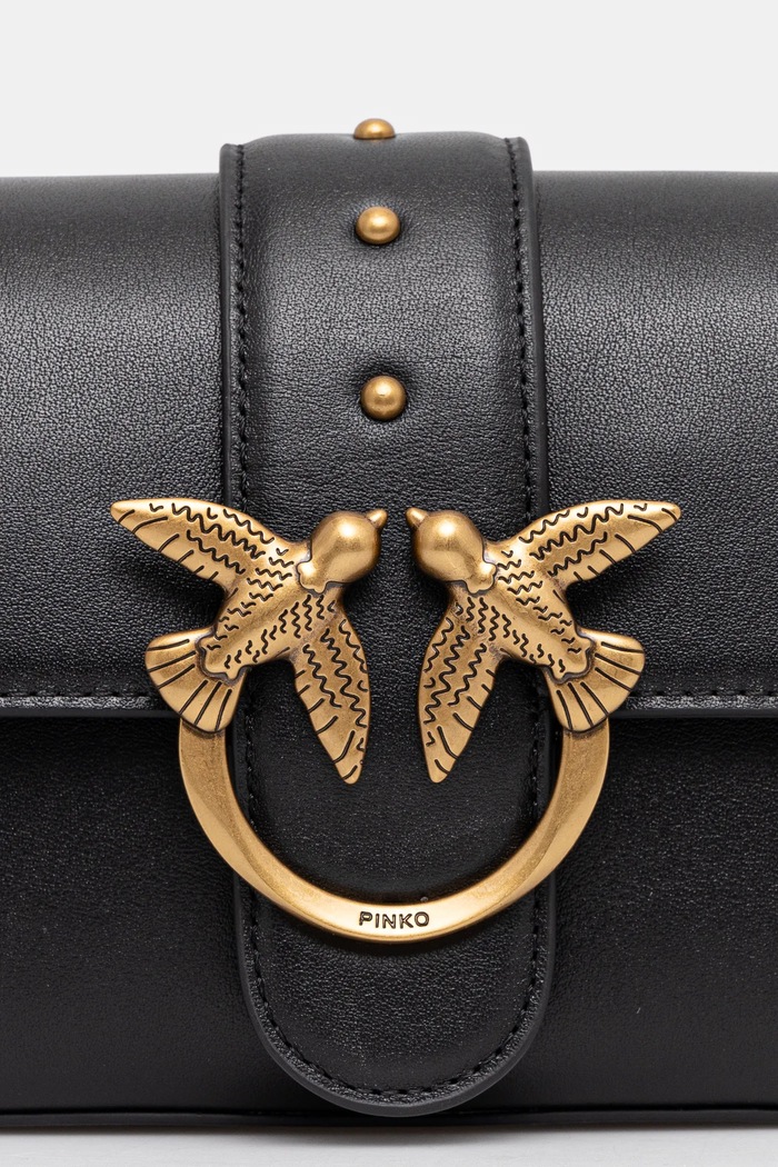 Doplňky Pinko crossbody kabelka kožená 104340.A0QO černá
