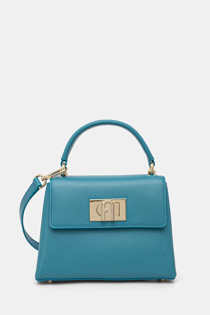 Furla torebka skórzana skóra licowa niebieski WB00109.ARE000.TR400