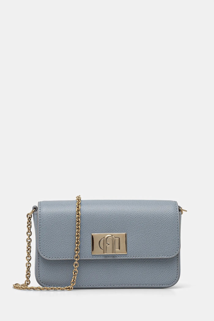 Furla poseta de piele uni albastru WE00265.ARE000.55000