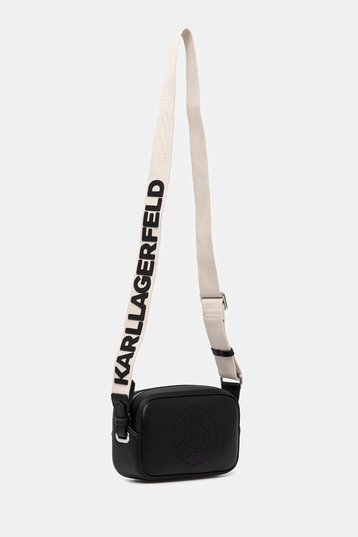 Karl Lagerfeld Kožená kabelka Karl Lagerfeld A1W30024 čierna SS25