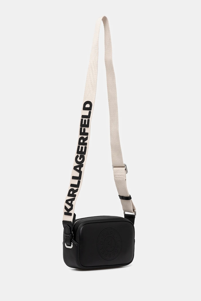 Karl Lagerfeld Kožená kabelka Karl Lagerfeld A1W30024 čierna SS25