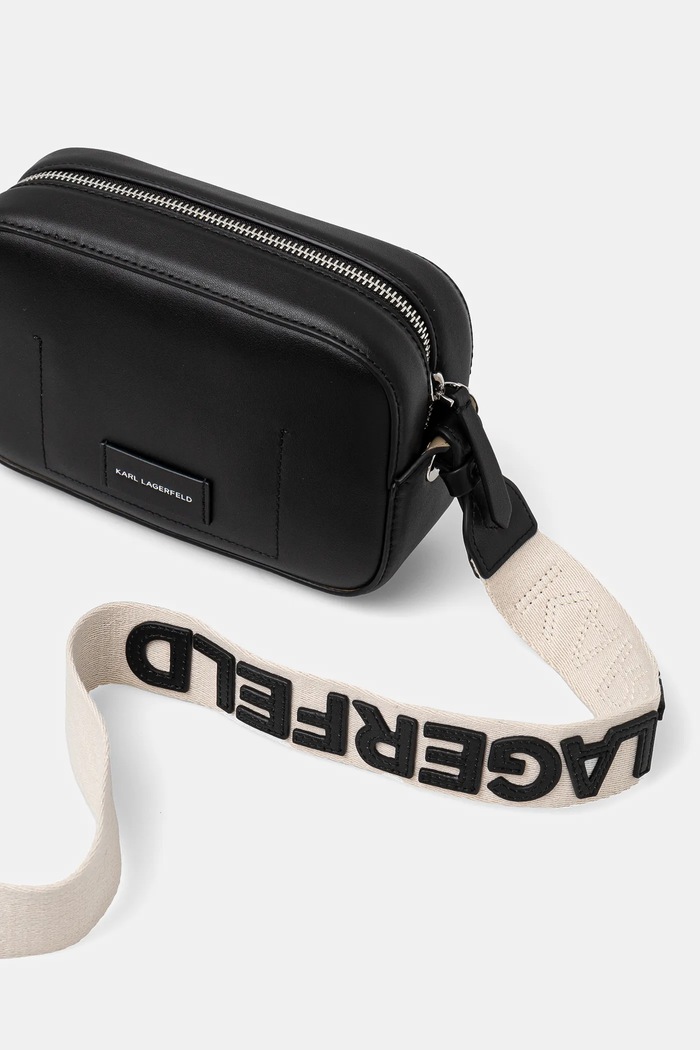 Kožená kabelka Karl Lagerfeld Karl Lagerfeld A1W30024 čierna