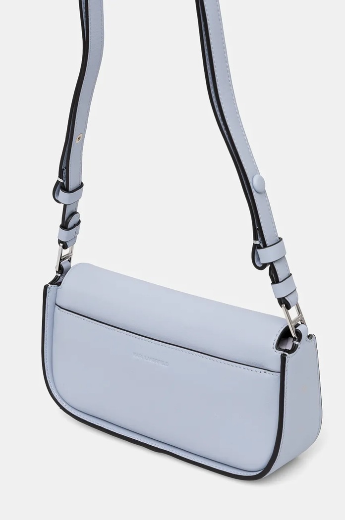 Doplňky Karl Lagerfeld crossbody kabelka dámská kožená K/SIGNATURE A1W30039 modrá
