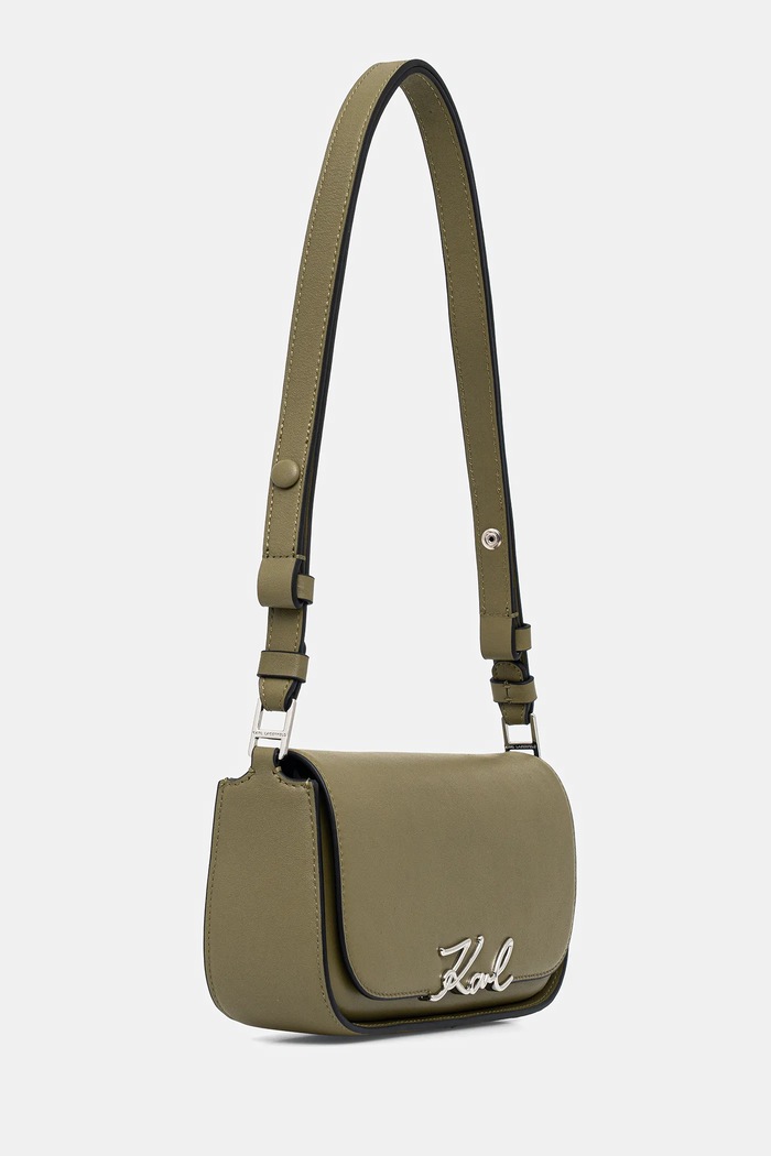Karl Lagerfeld crossbody kabelka dámská kožená K/SIGNATURE A1W30039 zelená AA00