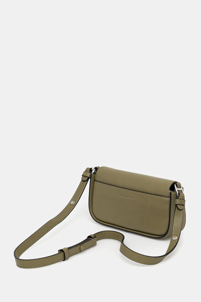 Doplňky Karl Lagerfeld crossbody kabelka dámská kožená K/SIGNATURE A1W30039 zelená