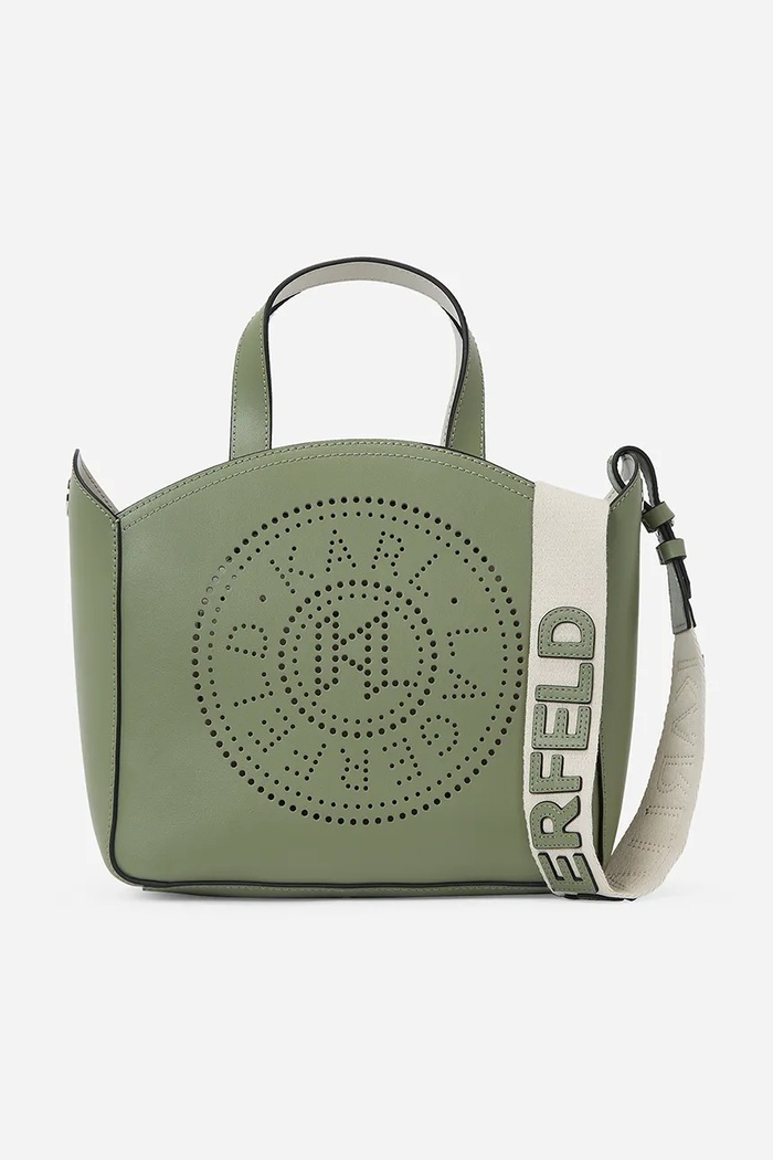 Kožená kabelka Karl Lagerfeld K/CIRCLE zelená A1W30058
