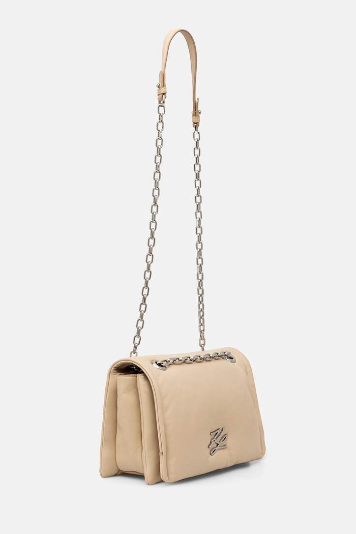 Karl Lagerfeld torebka skórzana A1W30173 beżowy SS25