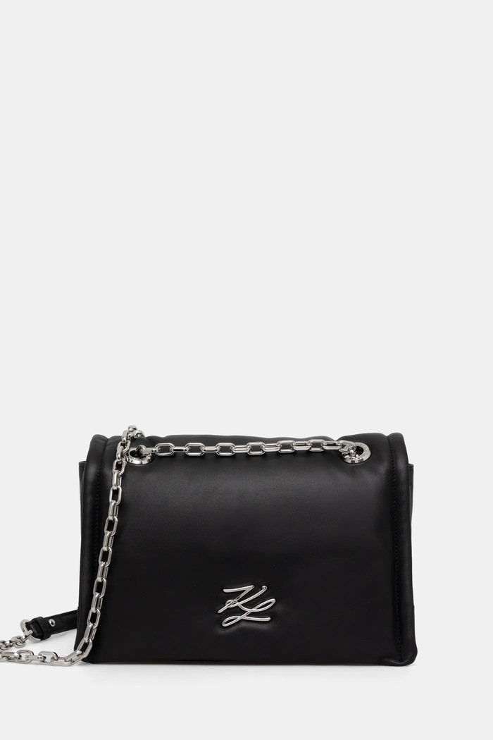Karl Lagerfeld torebka skórzana skóra licowa czarny A1W30173