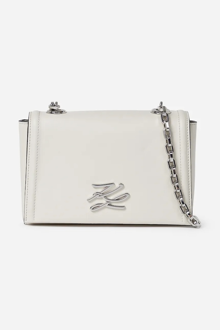 Karl Lagerfeld poseta de piele K/AUTOGRAPH uni alb A1W30174