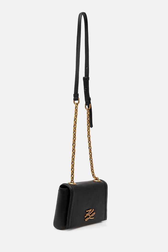 Karl Lagerfeld torebka skórzana K/AUTOGRAPH A1W30174 czarny AW25