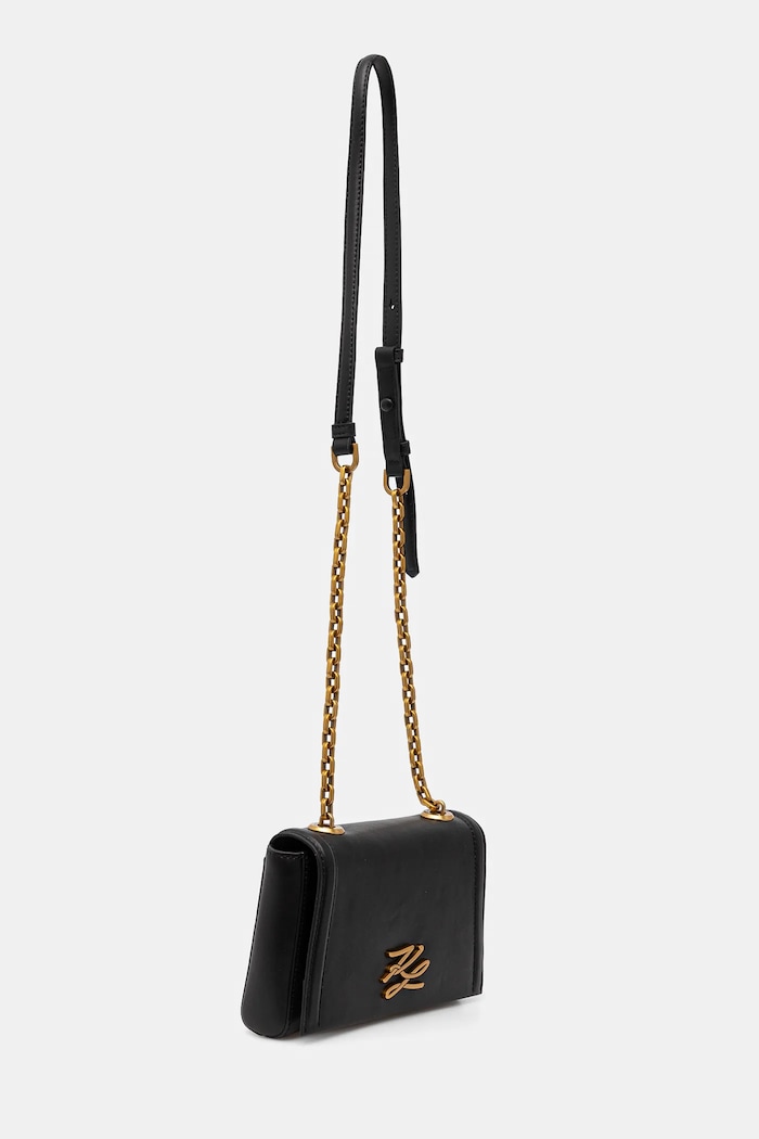Karl Lagerfeld torebka skórzana K/AUTOGRAPH A1W30174 czarny AW25