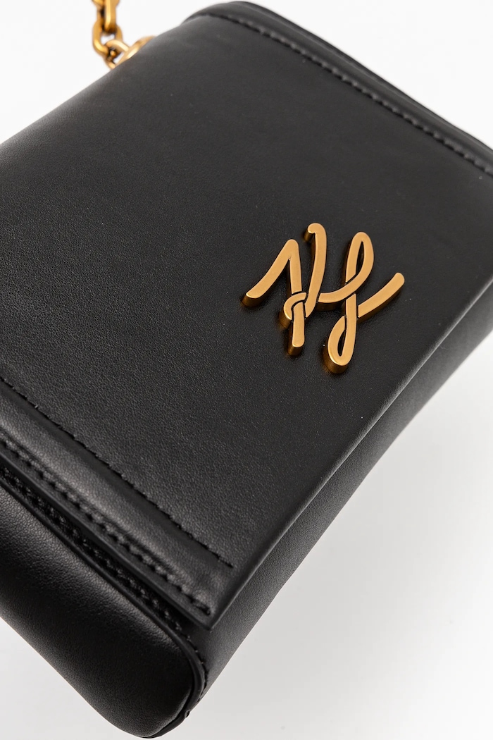 Karl Lagerfeld torebka skórzana K/AUTOGRAPH czarny A1W30174