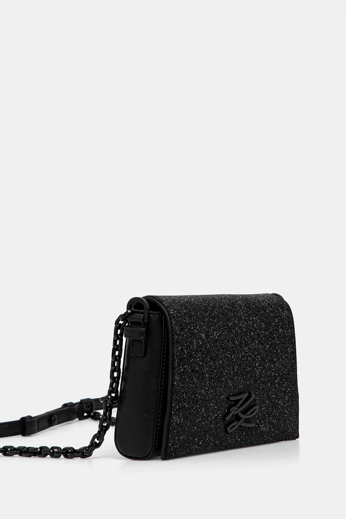 Kožená kabelka Karl Lagerfeld A1W30180 čierna SS25