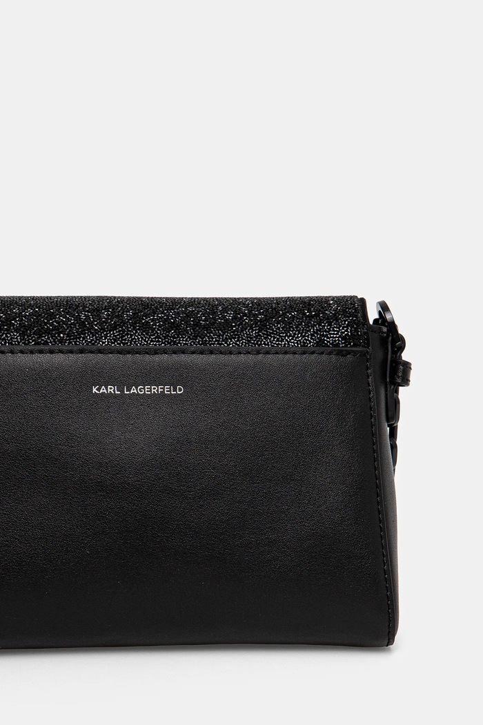 Doplnky Kožená kabelka Karl Lagerfeld A1W30180 čierna