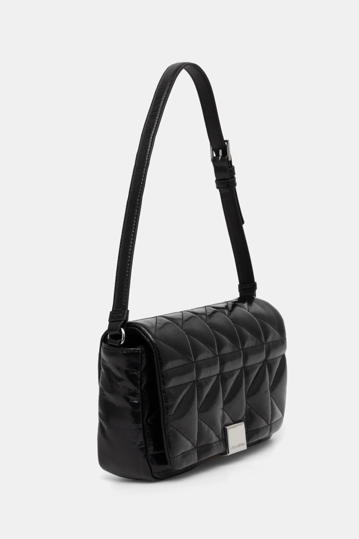 Kožená kabelka Karl Lagerfeld A1W30394 černá SS25