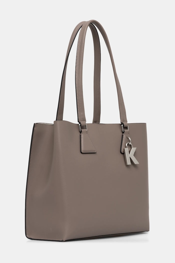 Karl Lagerfeld torebka skórzana A1W30410 szary SS25
