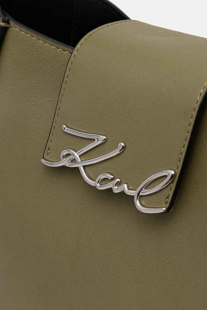 Karl Lagerfeld torebka skórzana K/SIGNATURE zielony A1W30434