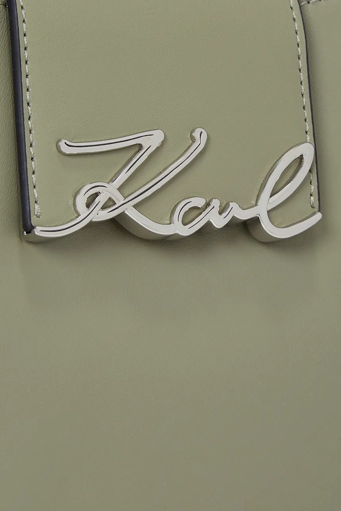 Kožená kabelka Karl Lagerfeld K/SIGNATURE zelená A1W30434