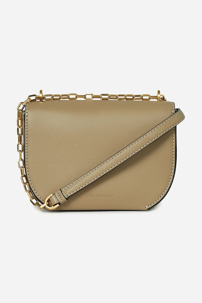 Kožna torba Karl Lagerfeld A1W30445 bež SS25