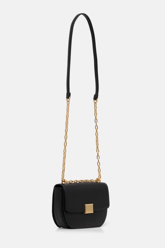 Kožená kabelka Karl Lagerfeld A1W30445 černá SS25