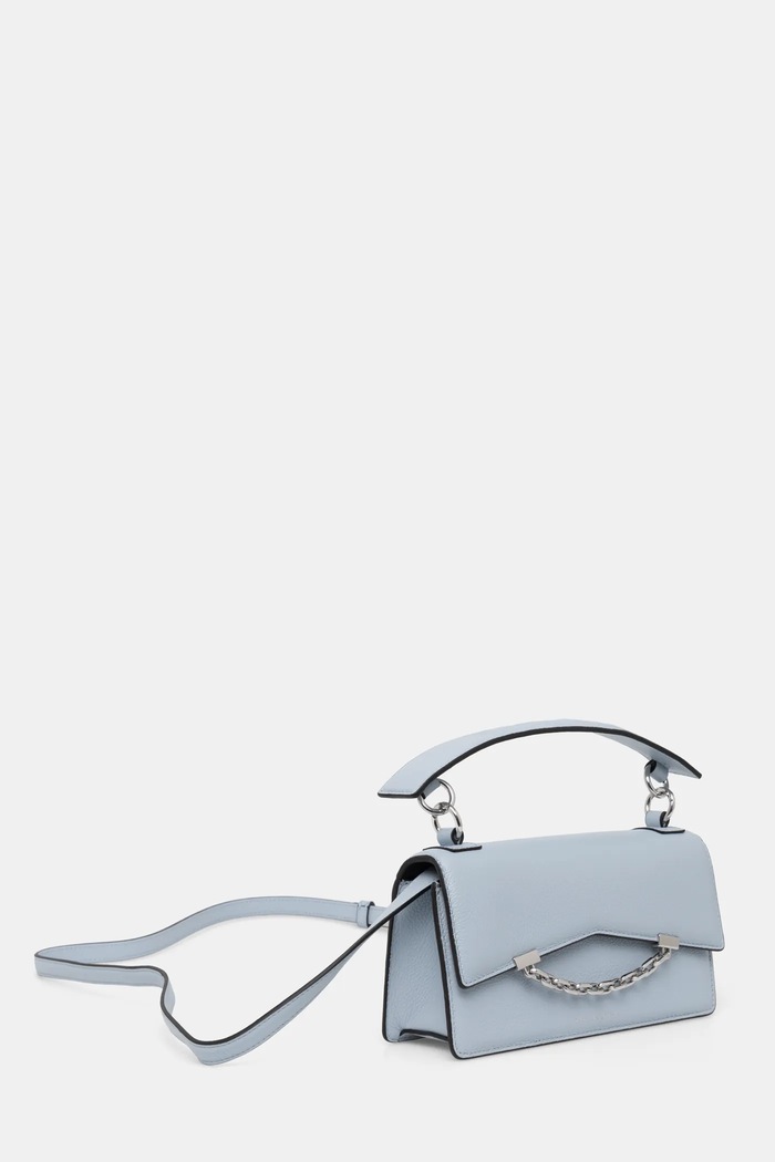 Kožená kabelka Karl Lagerfeld A1W30446 modrá SS25