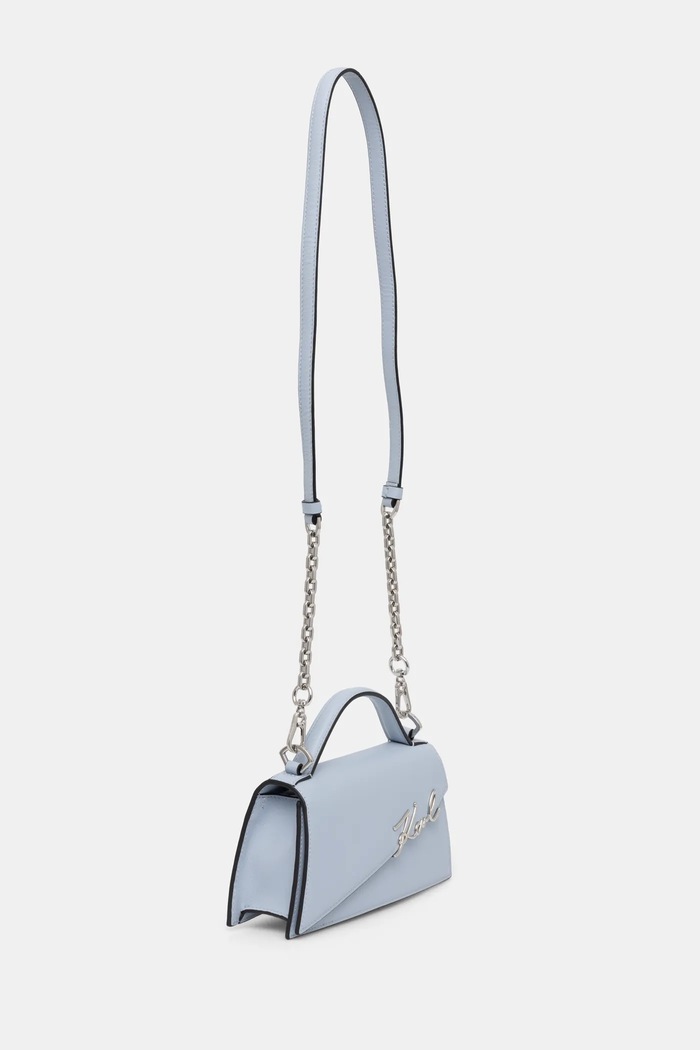 Karl Lagerfeld torebka skórzana K/SIGNATURE A1W30458 niebieski AA00
