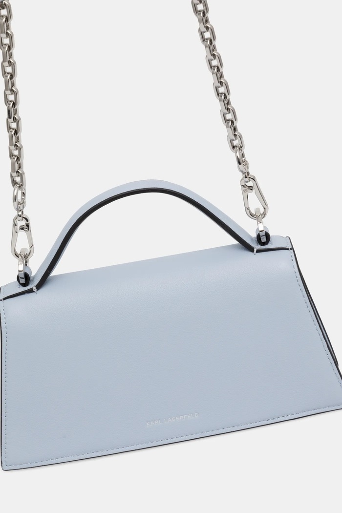 Akcesoria Karl Lagerfeld torebka skórzana K/SIGNATURE A1W30458 niebieski