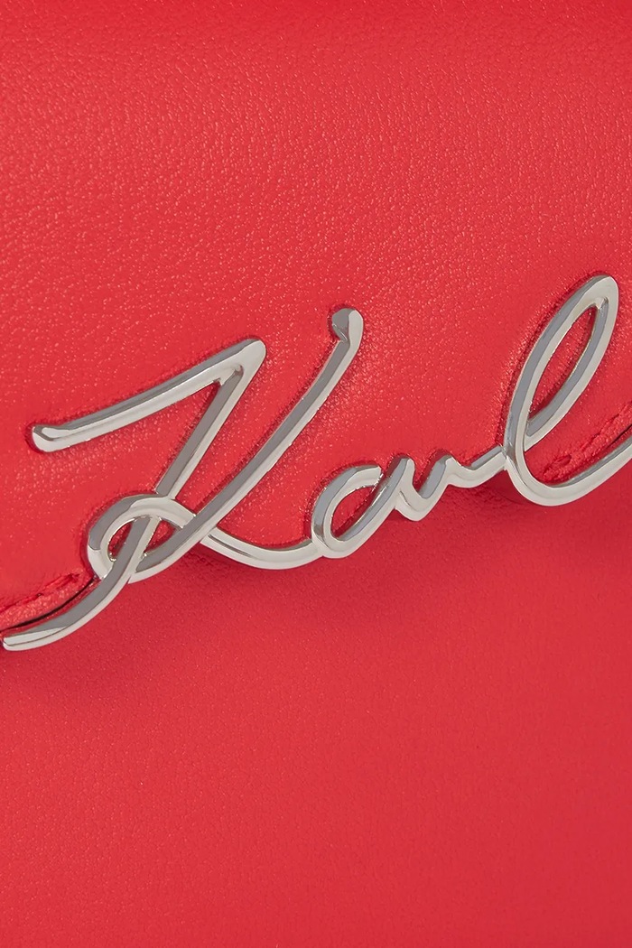 Kožená kabelka Karl Lagerfeld K/SIGNATURE červená A1W30458